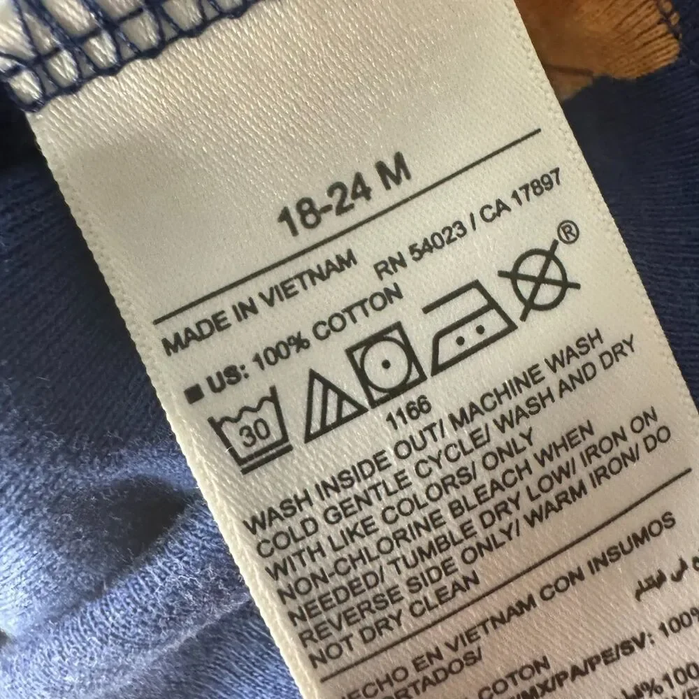 Old Navy Baby 18-24 Months Blue Pretzel Print Pajama Short Set Cotton Neutral